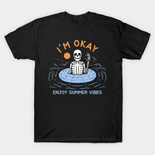 Skull Swimming in Summer T-Shirt
